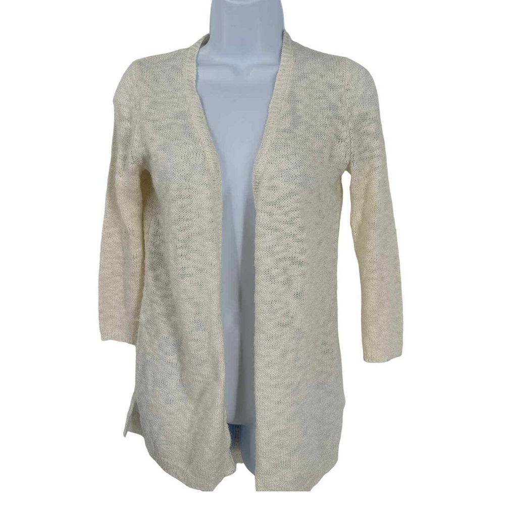 One Hart Cardigan Knit Cream ‎ Knit Open Front Cardigan XS NWOT